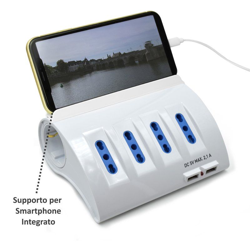 Multipresa da tavolo con 2 porte USB