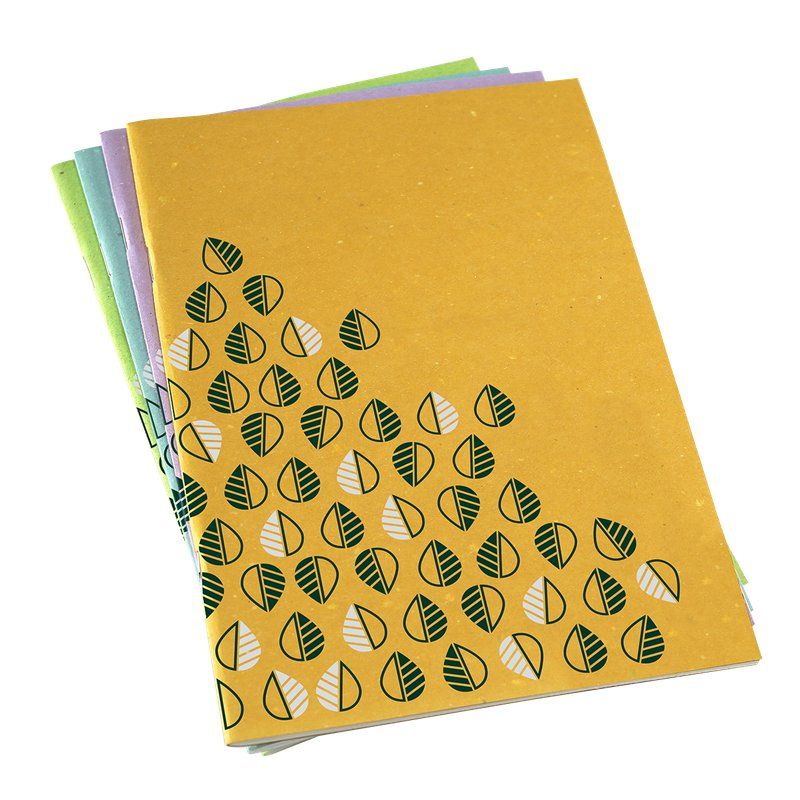 Quaderno I Love Green  Rigatura 1R  Quadretto elementari e medie carta paglia  riciclata 100%  80g  A5 copertine assortite