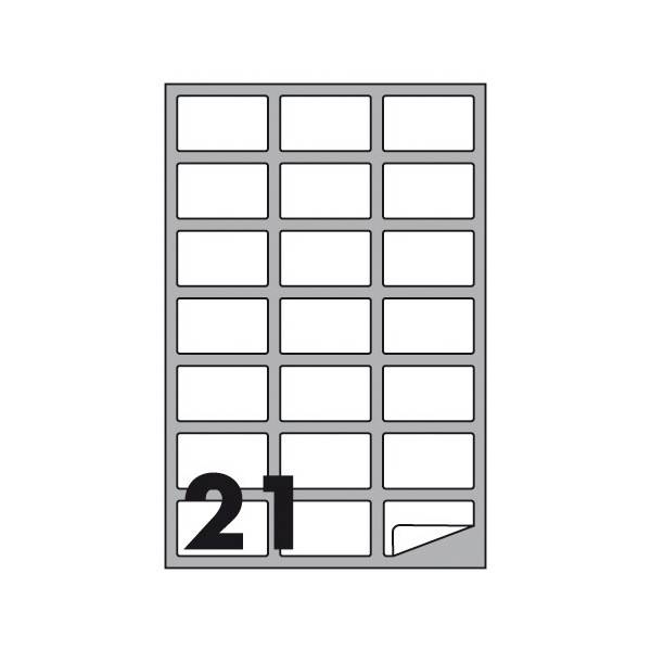 Etichette multifunzione 100 fogli 63,5 x 38,1 mm con angoli arrotondati e margine 21 etichette per foglio Buffetti