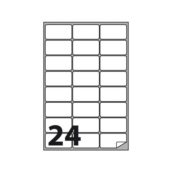 Etichette multifunzione 100 fogli 66 x 33,86 mm con angoli arrotondati e margine 24 etichette per foglio Buffetti