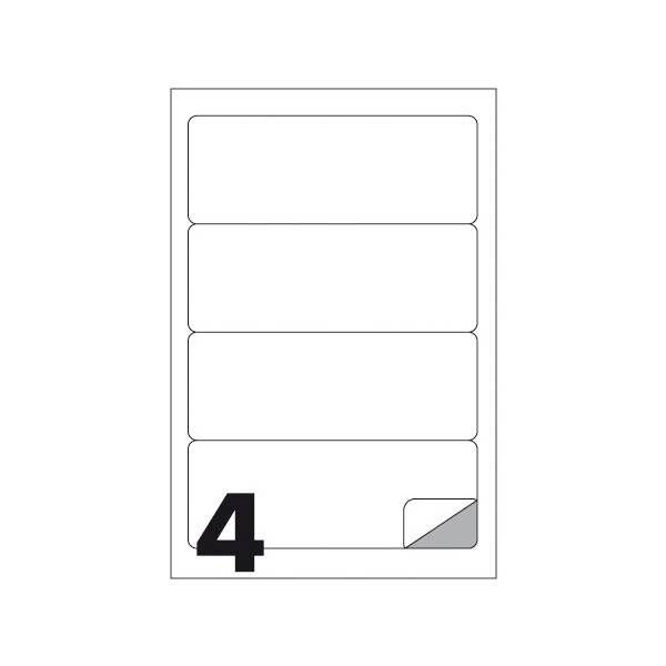 Etichette multifunzione 100 fogli 190 x 61 mm con angoli arrotondati con margine 4 etichette per foglio Buffetti