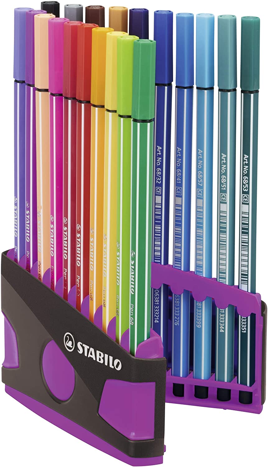 STABILO Pen 68 Colorparade Pennarello Premium -  - Astuccio da 20 antracite-rosa