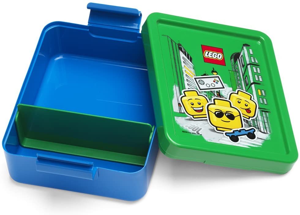 LEGO Portavivande + Borraccia Ironic Boy Blu e Verde