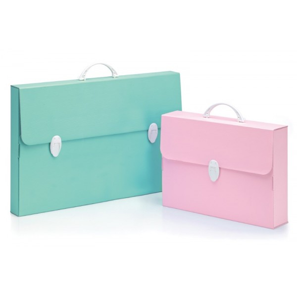 Buffetti Valigetta in polionda 28x39 dorso 8 cm colori pastello