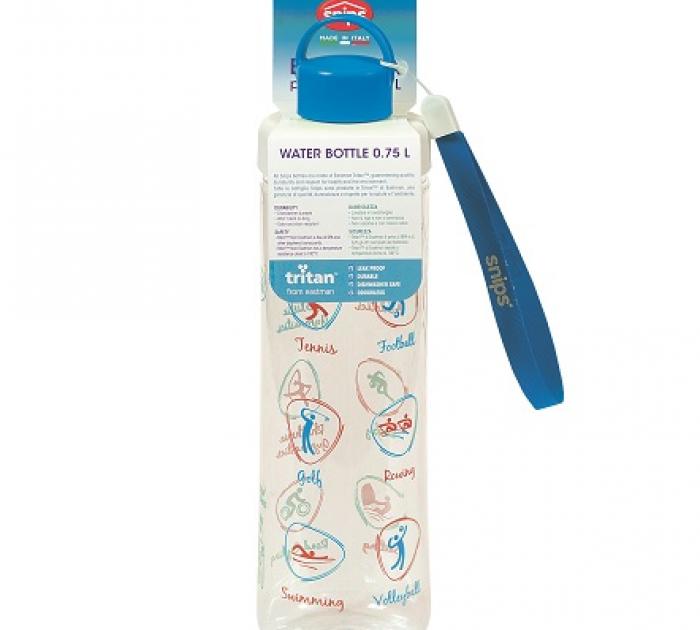 Snips Bottiglia in Tritan SPORT 0,75 lt Trasparente-Celeste