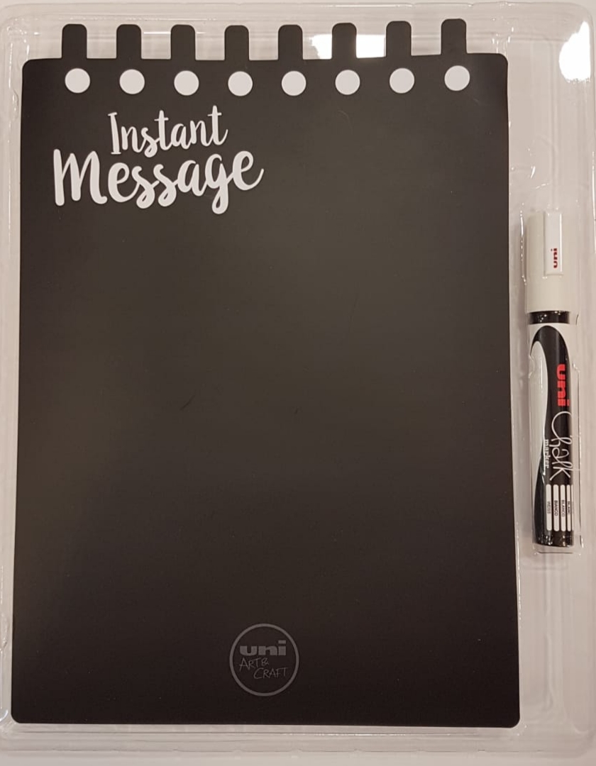 Uni Chalk Lavagna Adesiva Sagomata con Marcatore a Gesso liquido Bianco