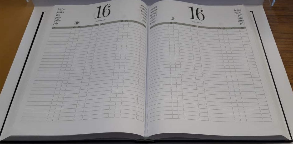 Buffetti Agenda giornaliera 12 mesi per ristoranti  2026  21x29,7 cm in similpelle Nera
