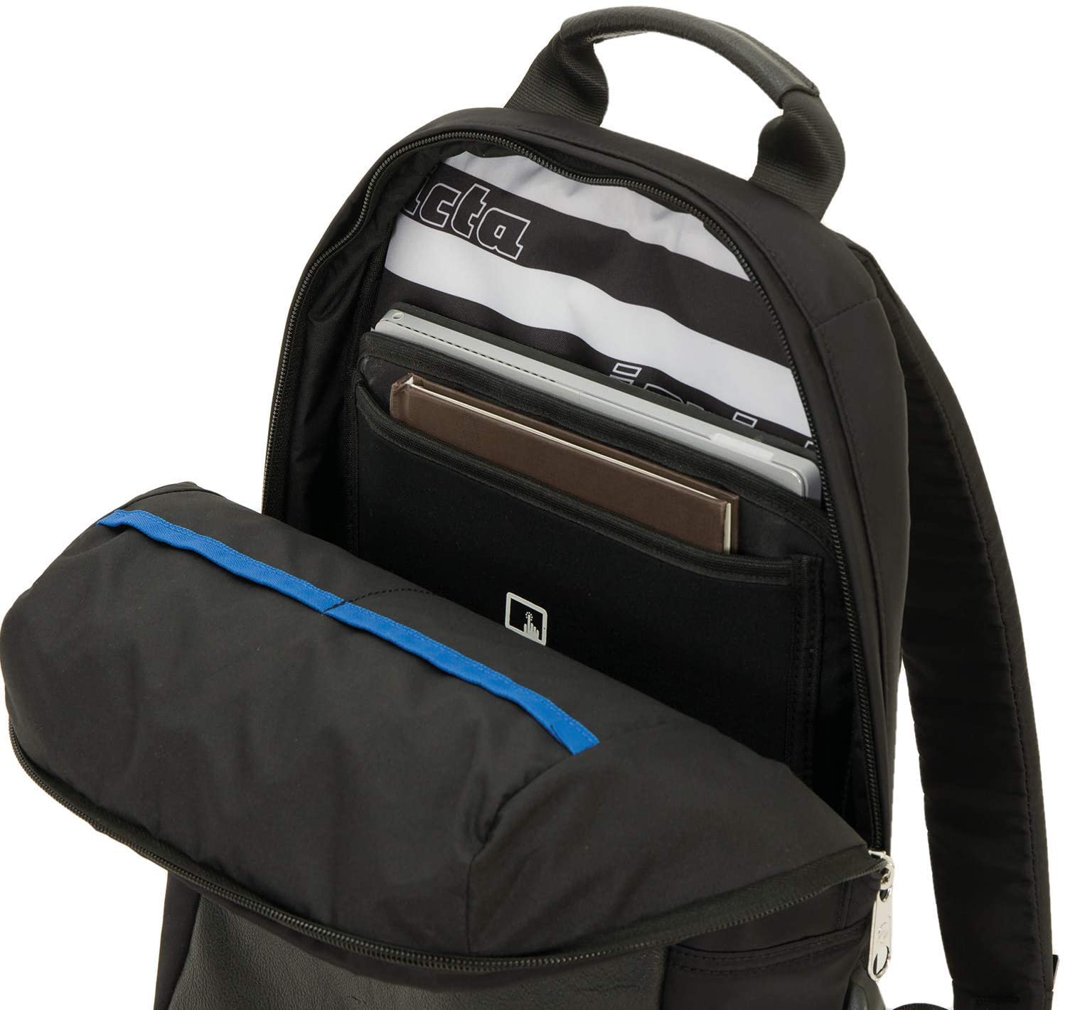 Zaino Invicta Mini Leather, Porta Laptop 13’’ Ufficio e Tempo Libero