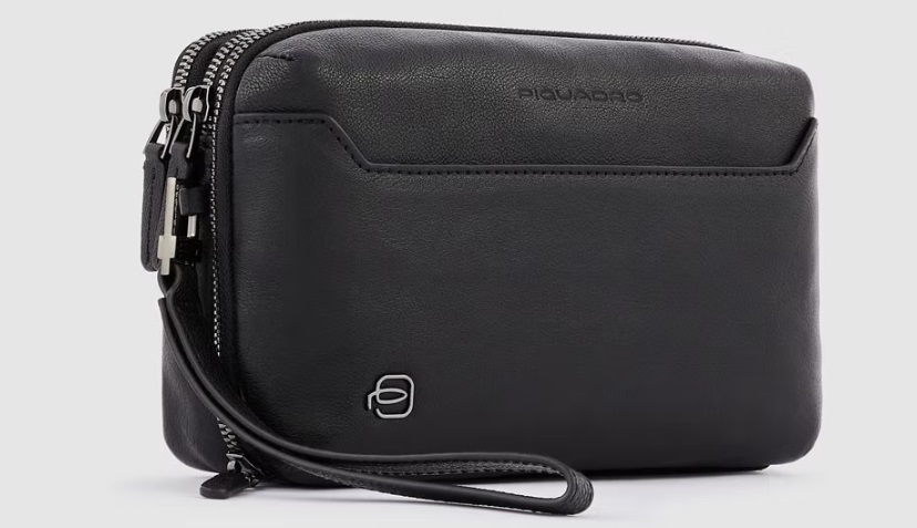 Pochette a due scomparti Black Square Nero