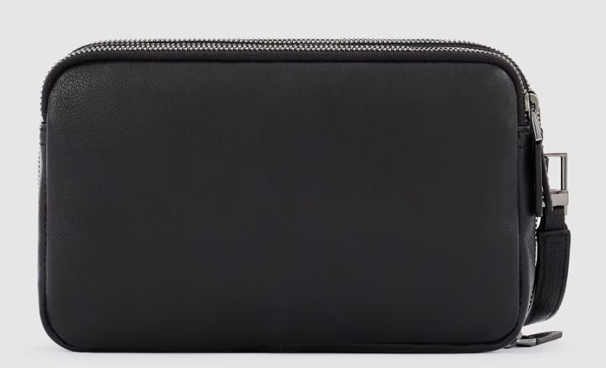 Pochette a due scomparti Black Square Nero