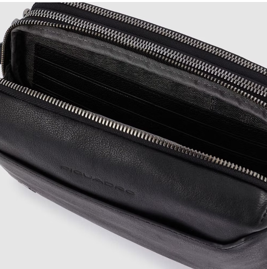 Pochette a due scomparti Black Square Nero