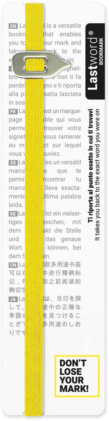 Lastword Segnalibro elastico adatto a tutti i libri con segna riga e parola Giallo