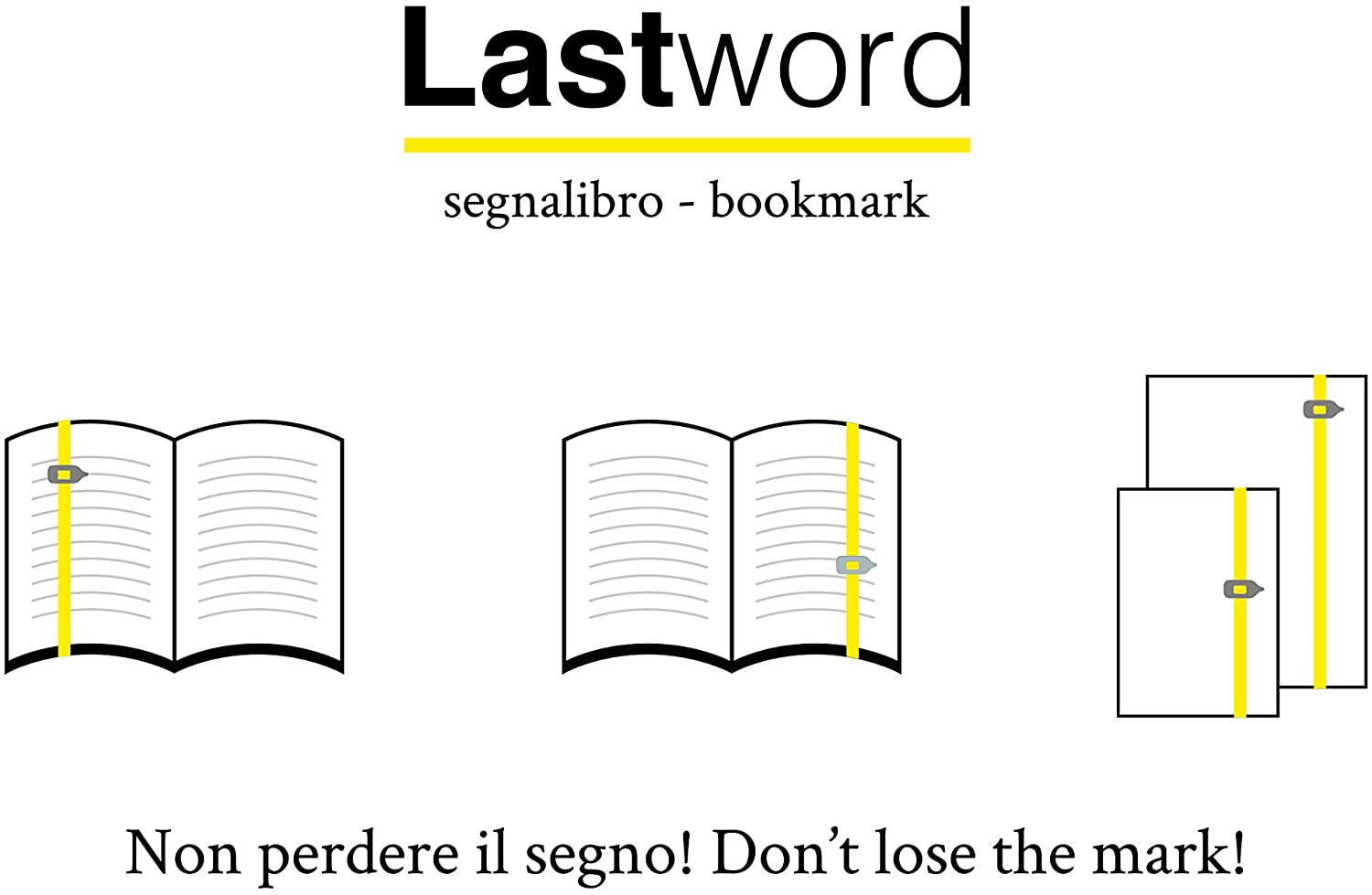 Lastword Segnalibro elastico adatto a tutti i libri con segna riga e parola Rosso