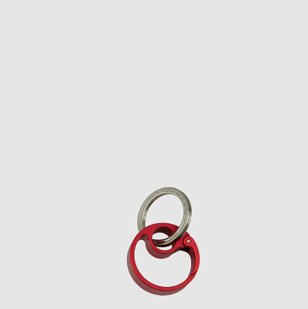 Piquadro Keychain with round carabiner hook Rosso