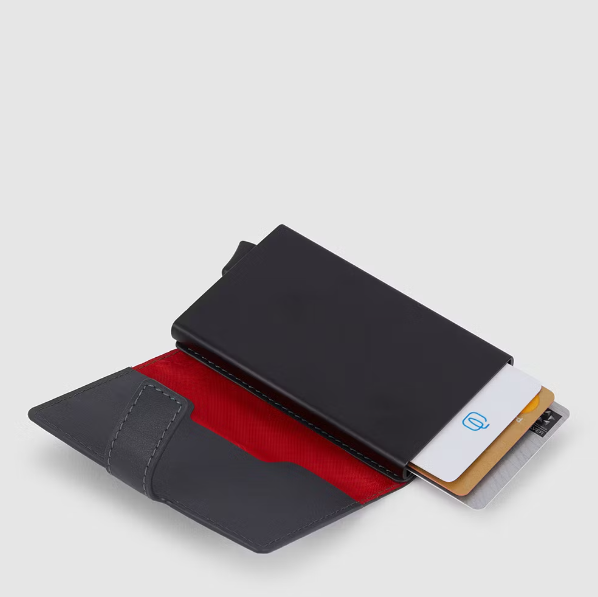 Piquadro Metal credit card holder case Urban Grigio Nero