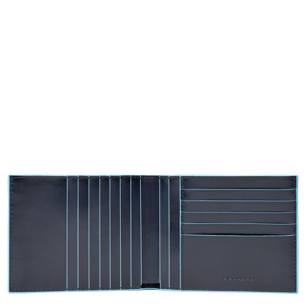Piquadro Portafoglio uomo Blu Square con 12 porta carte di credito Blu Notte