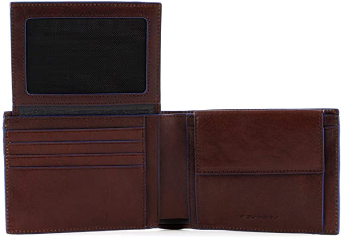 Piquadro Portafoglio uomo con porta documenti, porta Blue Square Testa Moro