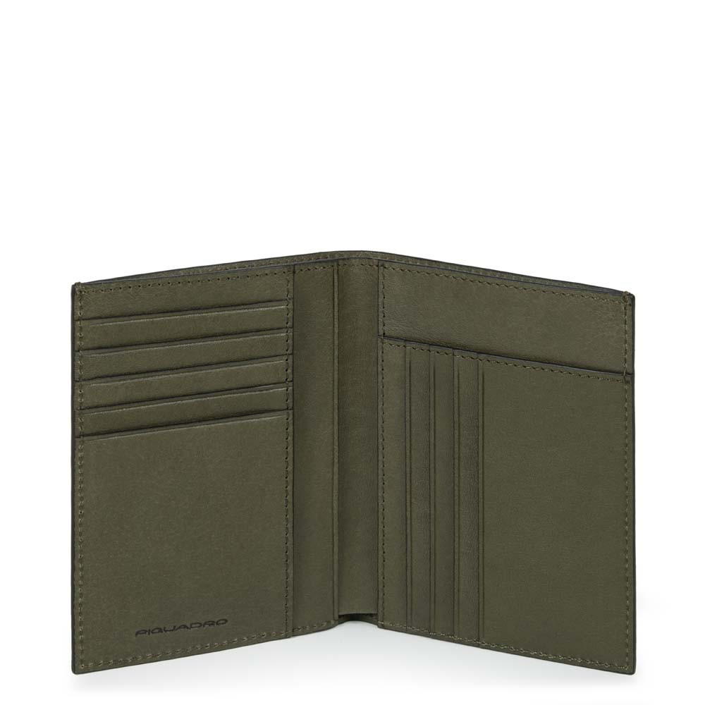 Piquadro Portafoglio uomo Black Square verticale Verde oliva