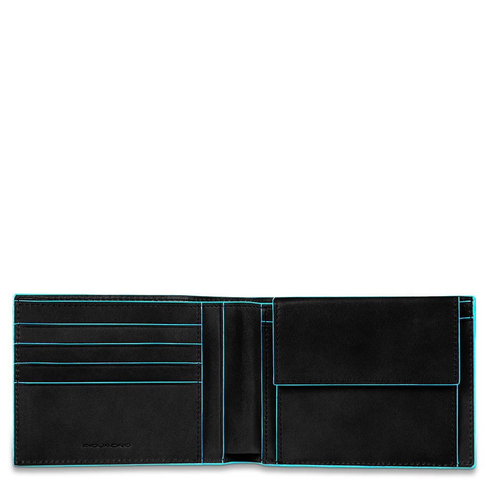 Piquadro Portafoglio uomo Blue Square con portamonete Nero