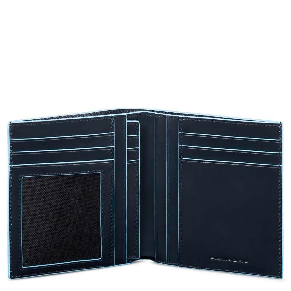 Piquadro Portafoglio uomo verticale in pelle Blue Square con protezione RFID Blu Notte