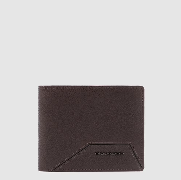 Piquadro Portafoglio uomo Men’s wallet with coin pocket Testa Di Moro