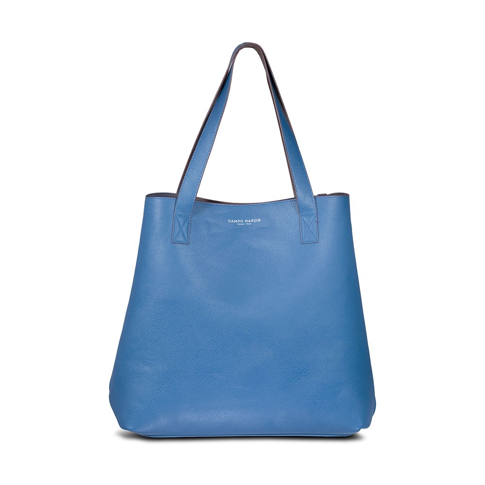 CAMPO MARZIO BORSA TOTE MARRONE-AZZURRO