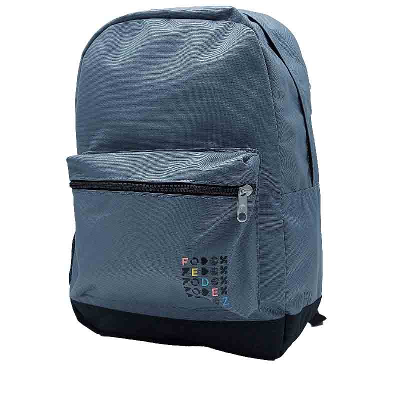 ZAINO doppio scomparto FEDEZ X SEVEN scuola MULTICOLOR cartella MATERIALE  RICICLATO GRIGIO