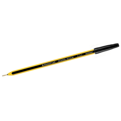 Penna a sfera Stick - Staedtler Noris Stick 434 - Punta media Fusto nero e  giallo Inchiostro NERO