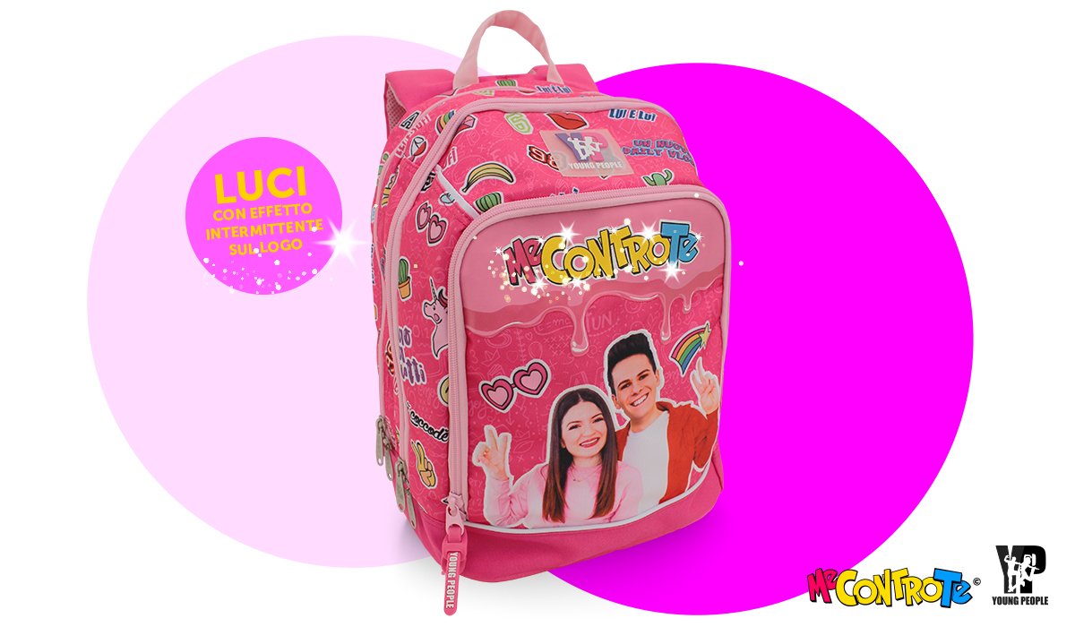 ME CONTRO TE ZAINO DREAM TRICOLOR CON LUCI COLORE ROSA E FUXIA LUI' E SOFI'