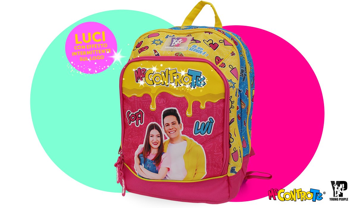 ME CONTRO TE ZAINO DREAM TRICOLOR CON LUCI COLORE ROSA GIALLO E AZZURRO LUI'  E SOFI'