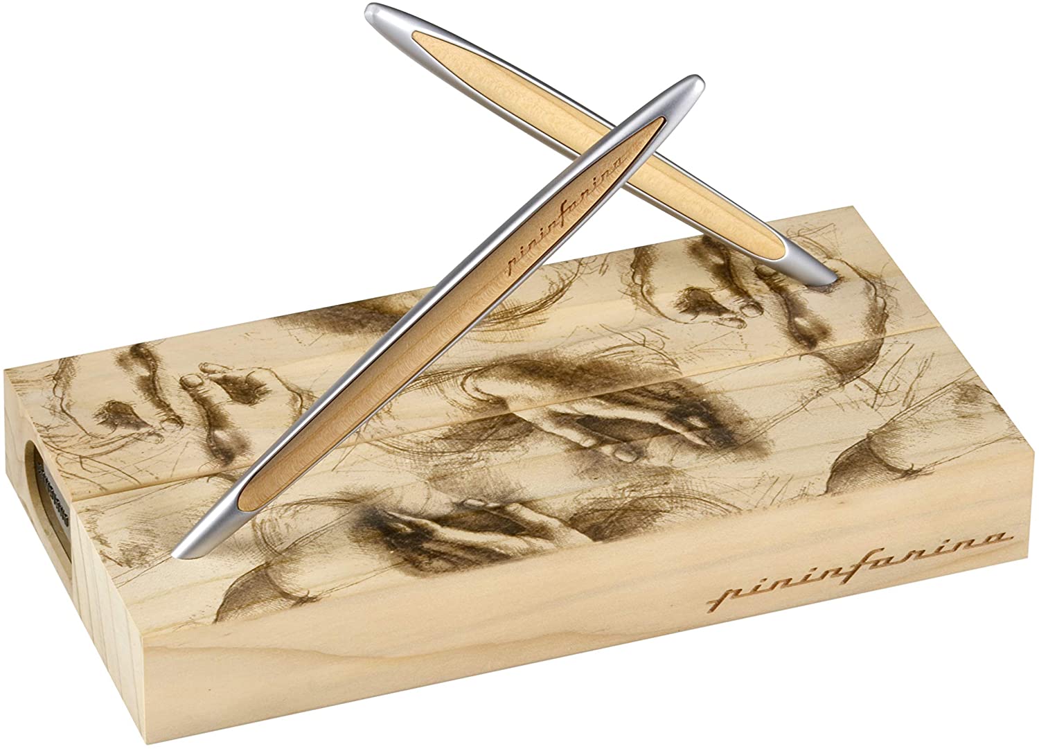 Notebook Acero Naturale Set Stilo con Puntale in Ethergraf Forever Piuma 500th Leonardo Da Vinci 