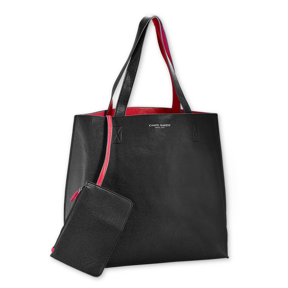 CAMPO MARZIO BORSA TOTE NERA-ROSSA