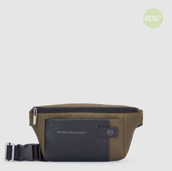 Borsello porta iPad mini in tessuto riciclato Brief 2 Verde Militare