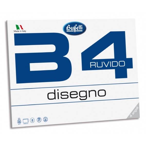 Buffetti Album da disegno B4  fto 24x33 cm liscio 20 fogli 220 g