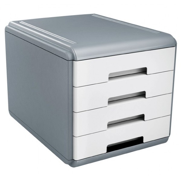 Buffetti Cassettiera 4 cassetti Plastic Desk - colore bianco