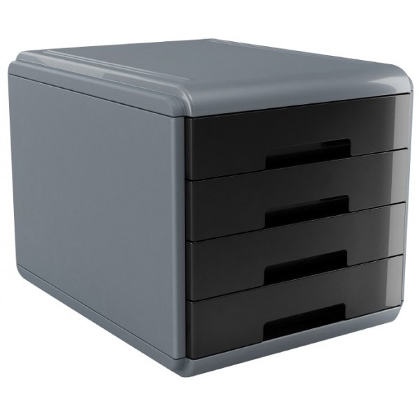 Buffetti Cassettiera 4 cassetti Plastic Desk - colore nero