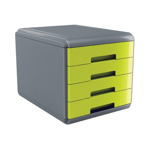 Buffetti Cassettiera 4 cassetti Plastic Desk - colore verde