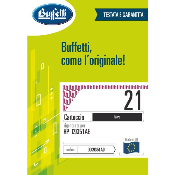 Buffetti HP Cartuccia inkjet - compatibile - C9351A - nero