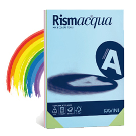 Carta RISMACQUA SMALL A4 200gr 50fg mix 5 colori tenui