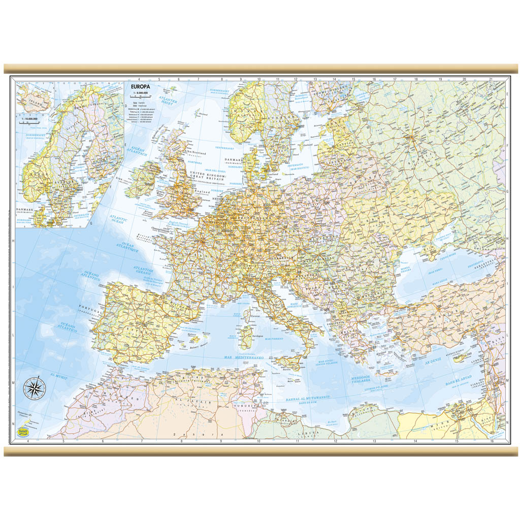 Cartografia Belletti Mappa Murale politica Europa 91x70cm