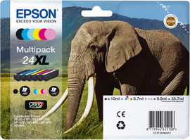 EPSON MULTIPACK 24XL N.6 CARTUCCE NERO CIANO MAGENTA GIALLO