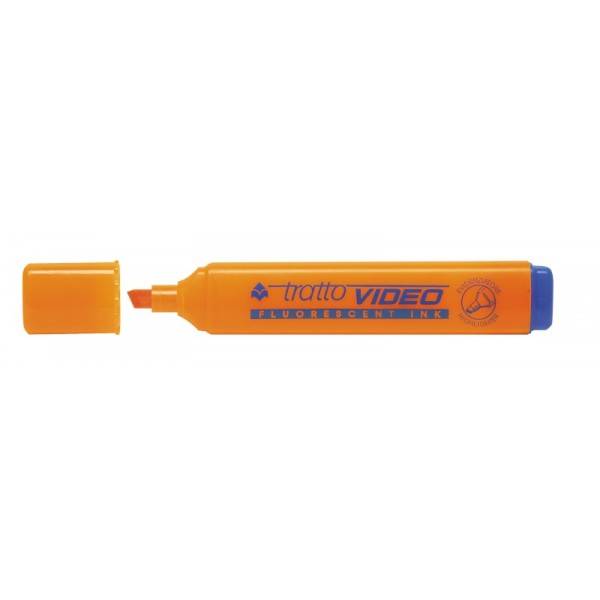 Evidenziatore con punta a scalpello arancio tratto 1.5 mm Tratto Video