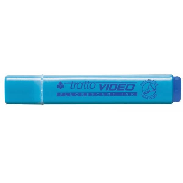 Evidenziatore con punta a scalpello azzurro tratto 1.5 mm Tratto Video