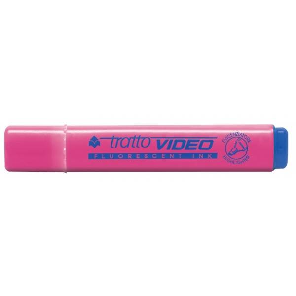 Evidenziatore con punta a scalpello rosa tratto 1.5 mm Tratto Video