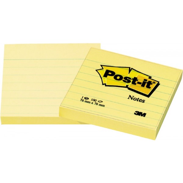 Foglietti Post-it Note a righe 76X76 mm - Giallo Canary