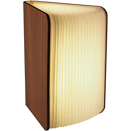 Lampada Libro USB Ricaricabile in legno ciliegio 12X8