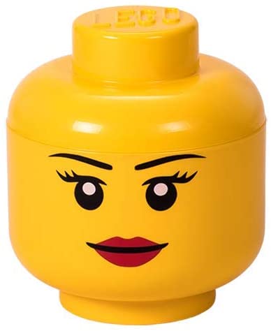 LEGO Scatola Testa Ragazza Porta Oggetti Piccola Impilabile 2,0 L Giallo