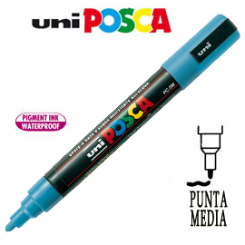 Marcatore UNI POSCA PC5M punta media 1,8 - 2,5 mm azzurro UNI MITSUBISHI