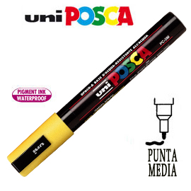 Marcatore UNI POSCA PC5M punta media 1,8 - 2,5 mm giallo UNI MITSUBISHI