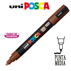 Marcatore UNI POSCA PC5M punta media 1,8 - 2,5 mm marrone UNI MITSUBISHI